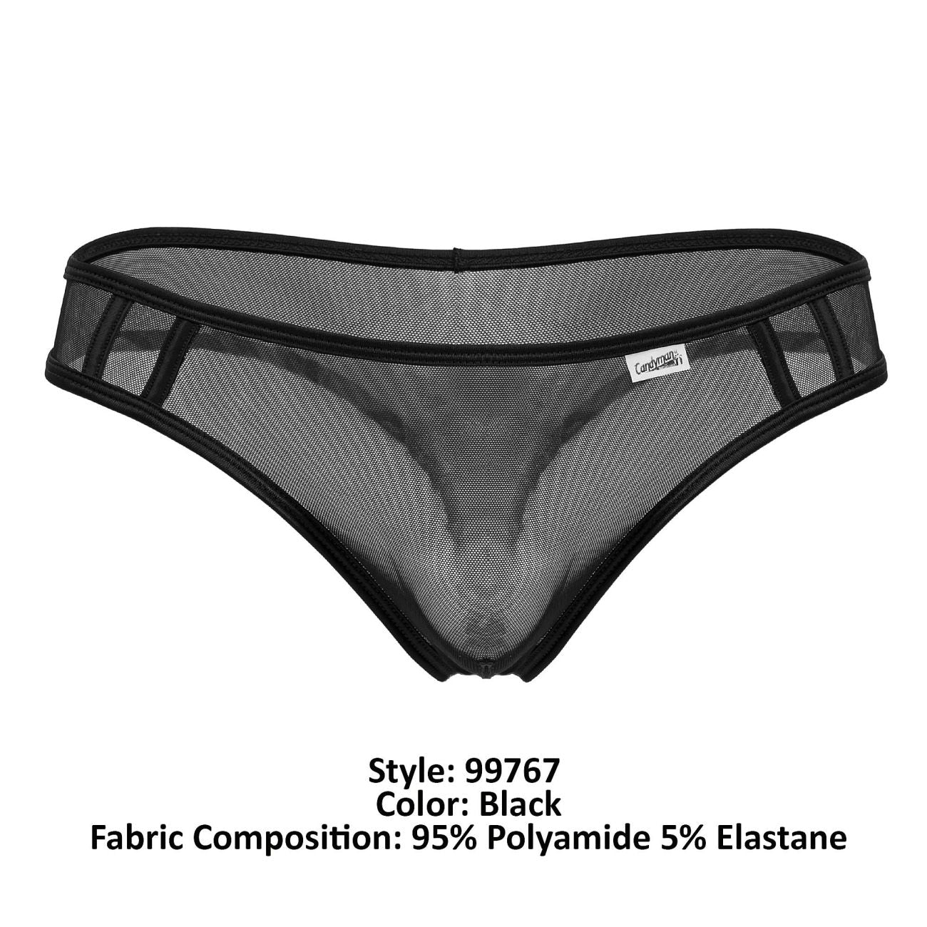 CandyMan 99767 Sports Mesh Thongs Color Black - DealByEthan.gay loves CandyMan