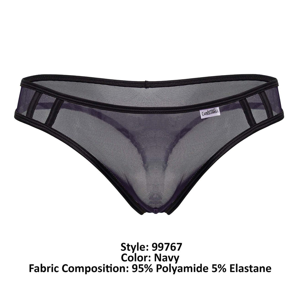 CandyMan 99767 Sports Mesh Thongs Color Navy - DealByEthan.gay loves CandyMan