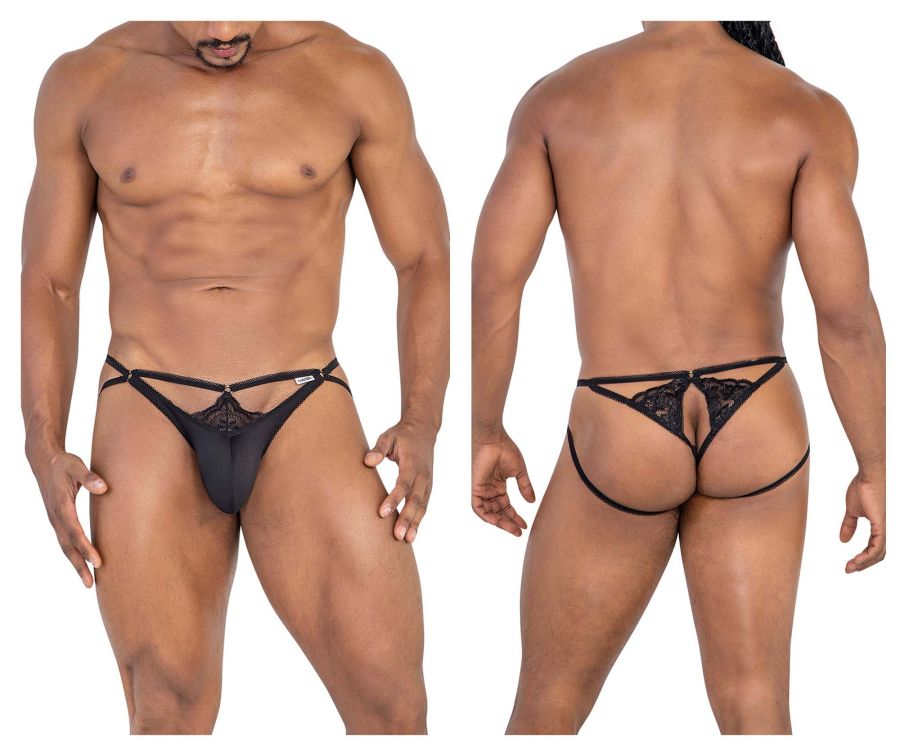 CandyMan 99770 Lace Jock Thongs Color Black - DealByEthan.gay loves CandyMan