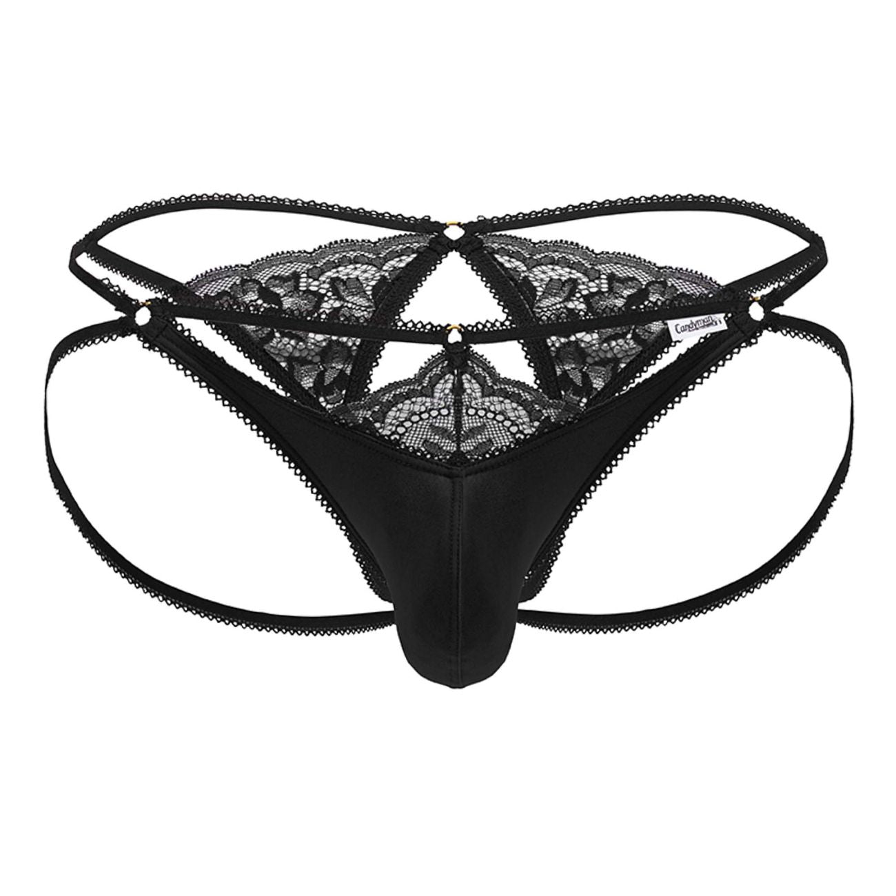 CandyMan 99770 Lace Jock Thongs Color Black - DealByEthan.gay loves CandyMan