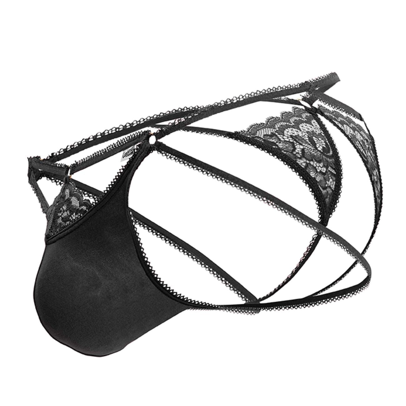 CandyMan 99770 Lace Jock Thongs Color Black - DealByEthan.gay loves CandyMan