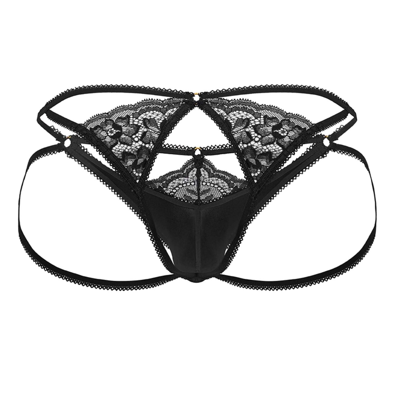 CandyMan 99770 Lace Jock Thongs Color Black - DealByEthan.gay loves CandyMan