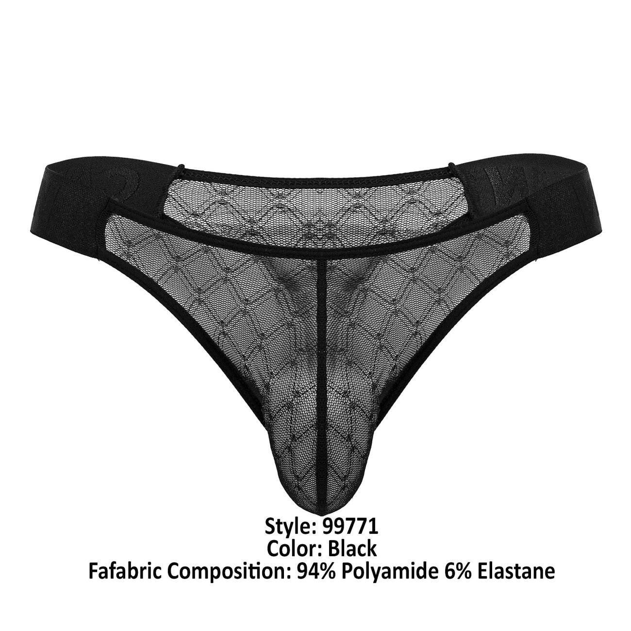 CandyMan 99771 Mesh Thongs Color Black - DealByEthan.gay loves CandyMan