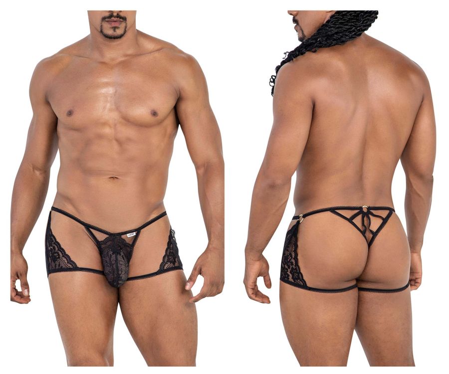 CandyMan 99773 Lace Trunks Thongs Color Black - DealByEthan.gay loves CandyMan