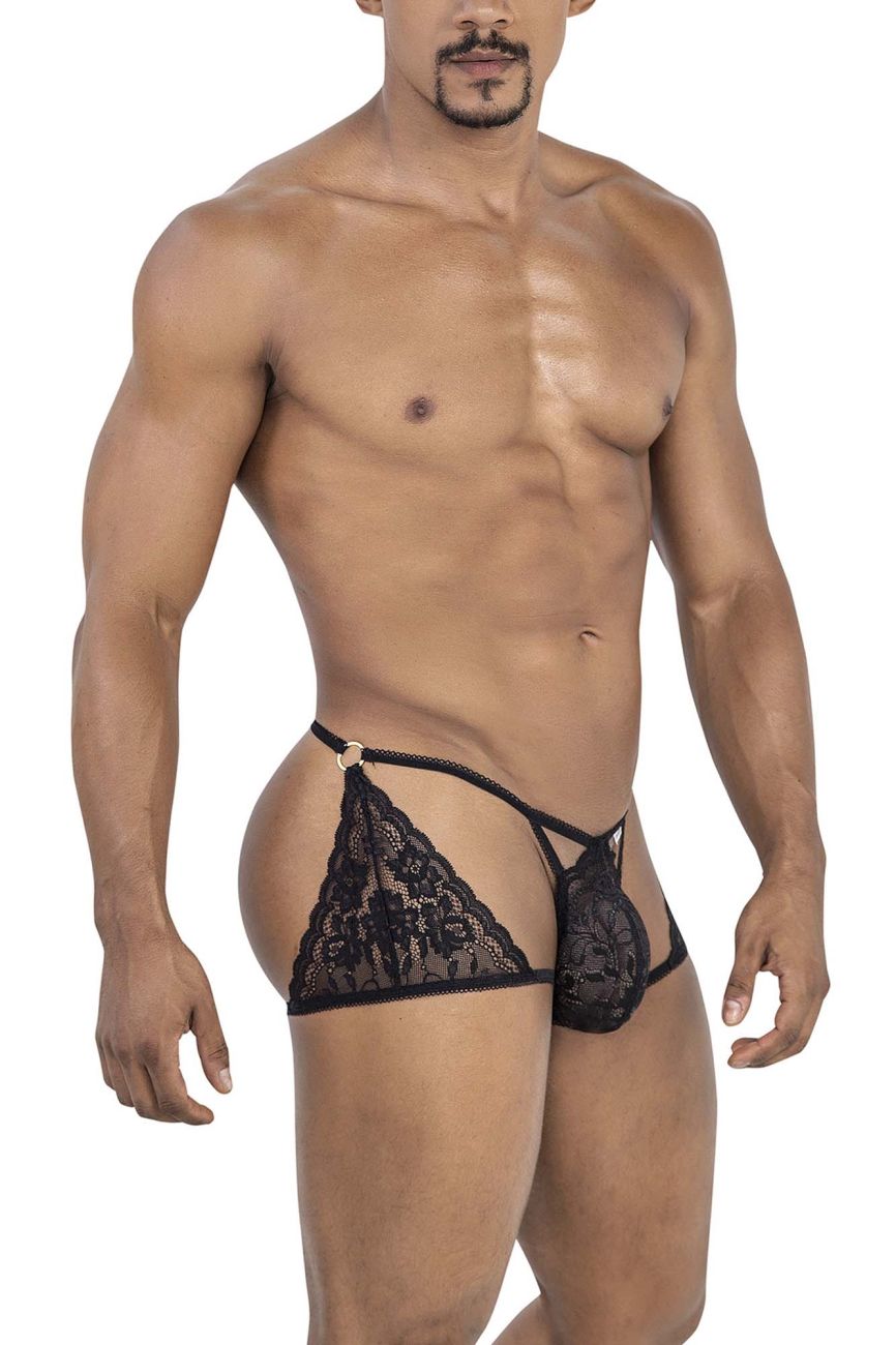 CandyMan 99773 Lace Trunks Thongs Color Black - DealByEthan.gay loves CandyMan