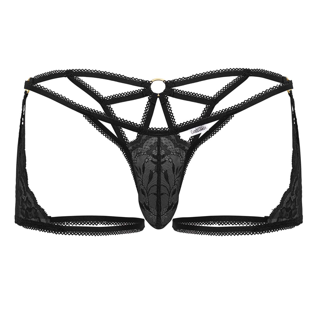CandyMan 99773 Lace Trunks Thongs Color Black - DealByEthan.gay loves CandyMan