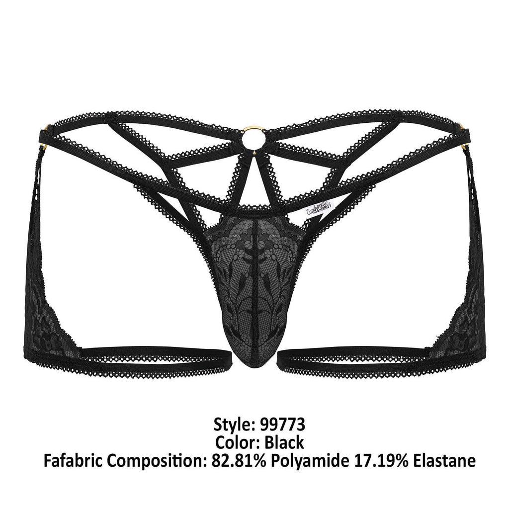 CandyMan 99773 Lace Trunks Thongs Color Black - DealByEthan.gay loves CandyMan