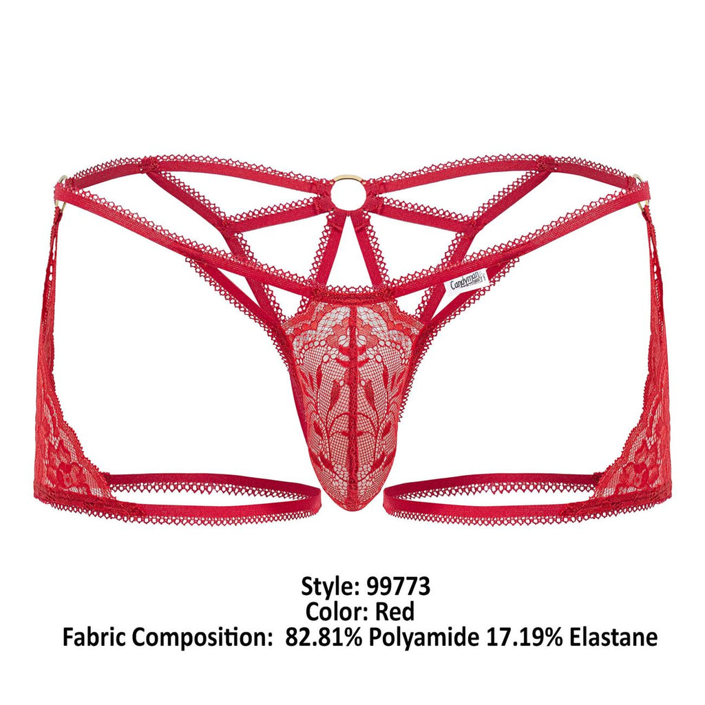 CandyMan 99773 Lace Trunks Thongs Color Red - DealByEthan.gay loves CandyMan