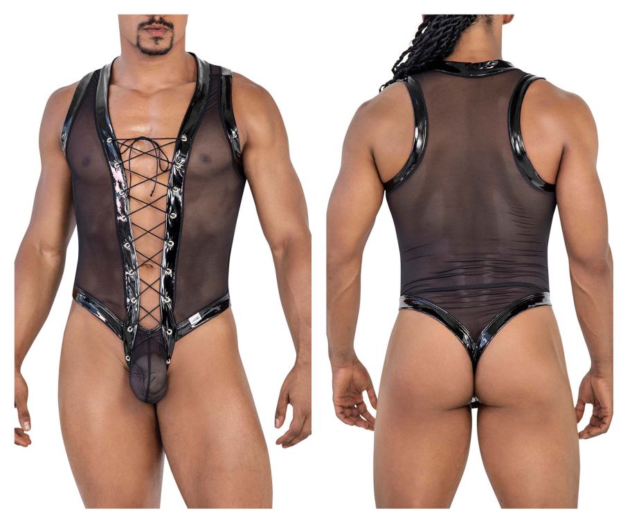 CandyMan 99774 Gladiator Bodysuit Color Black - DealByEthan.gay loves CandyMan