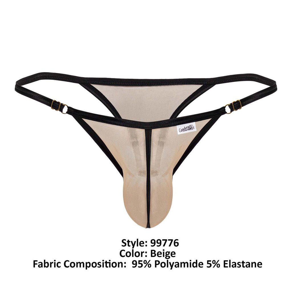 CandyMan 99776 Mesh Thongs Color Beige - DealByEthan.gay loves CandyMan