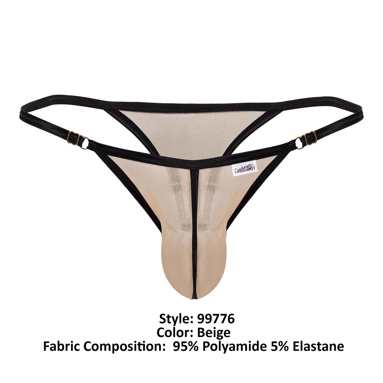 CandyMan 99776 Mesh Thongs Color Beige - DealByEthan.gay loves CandyMan