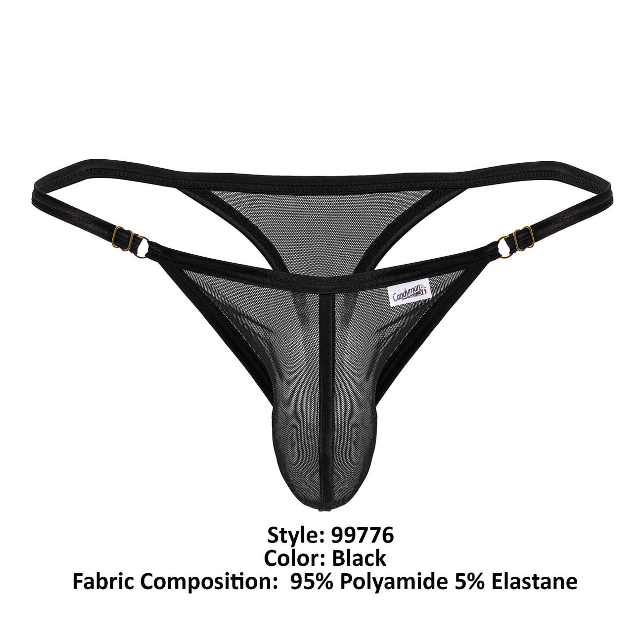 CandyMan 99776 Mesh Thongs Color Black - DealByEthan.gay loves CandyMan