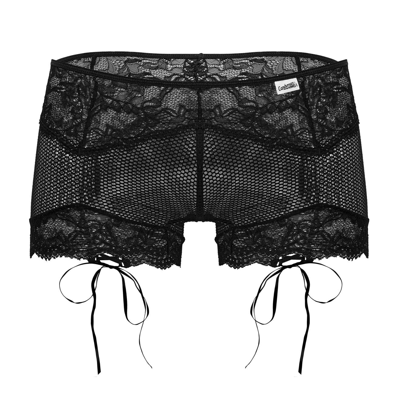 CandyMan 99779 Mesh Lace Trunks Color Black - DealByEthan.gay loves CandyMan