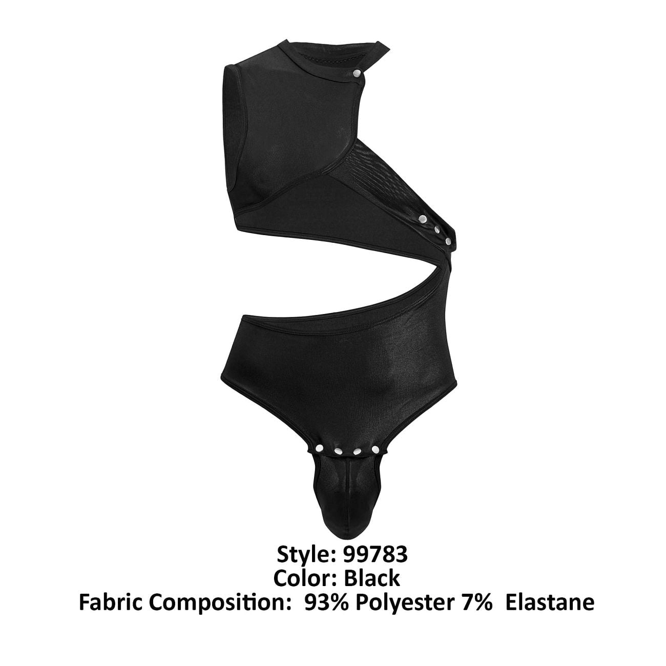 CandyMan 99783 One Shoulder Bodysuit Color Black - DealByEthan.gay loves CandyMan