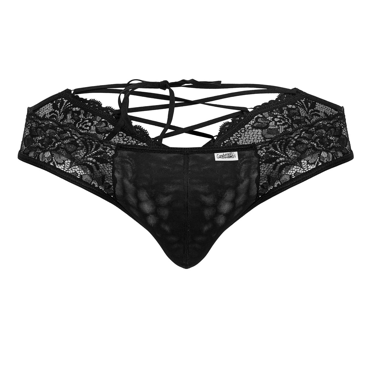 CandyMan 99784 Lace Thongs Color Black - DealByEthan.gay loves CandyMan