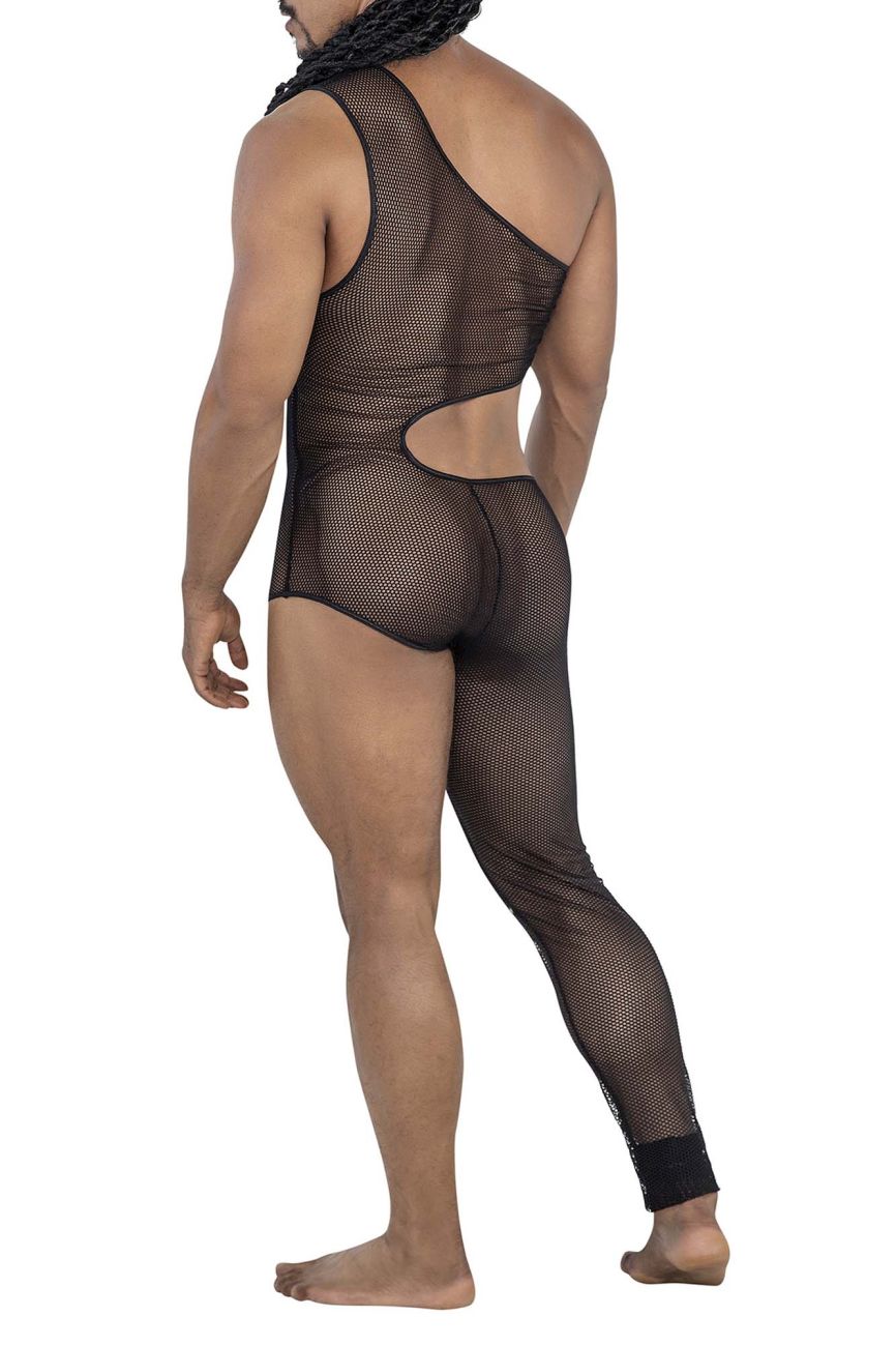 CandyMan 99787 One Shoulder One Leg Bodysuit Color Black - DealByEthan.gay loves CandyMan