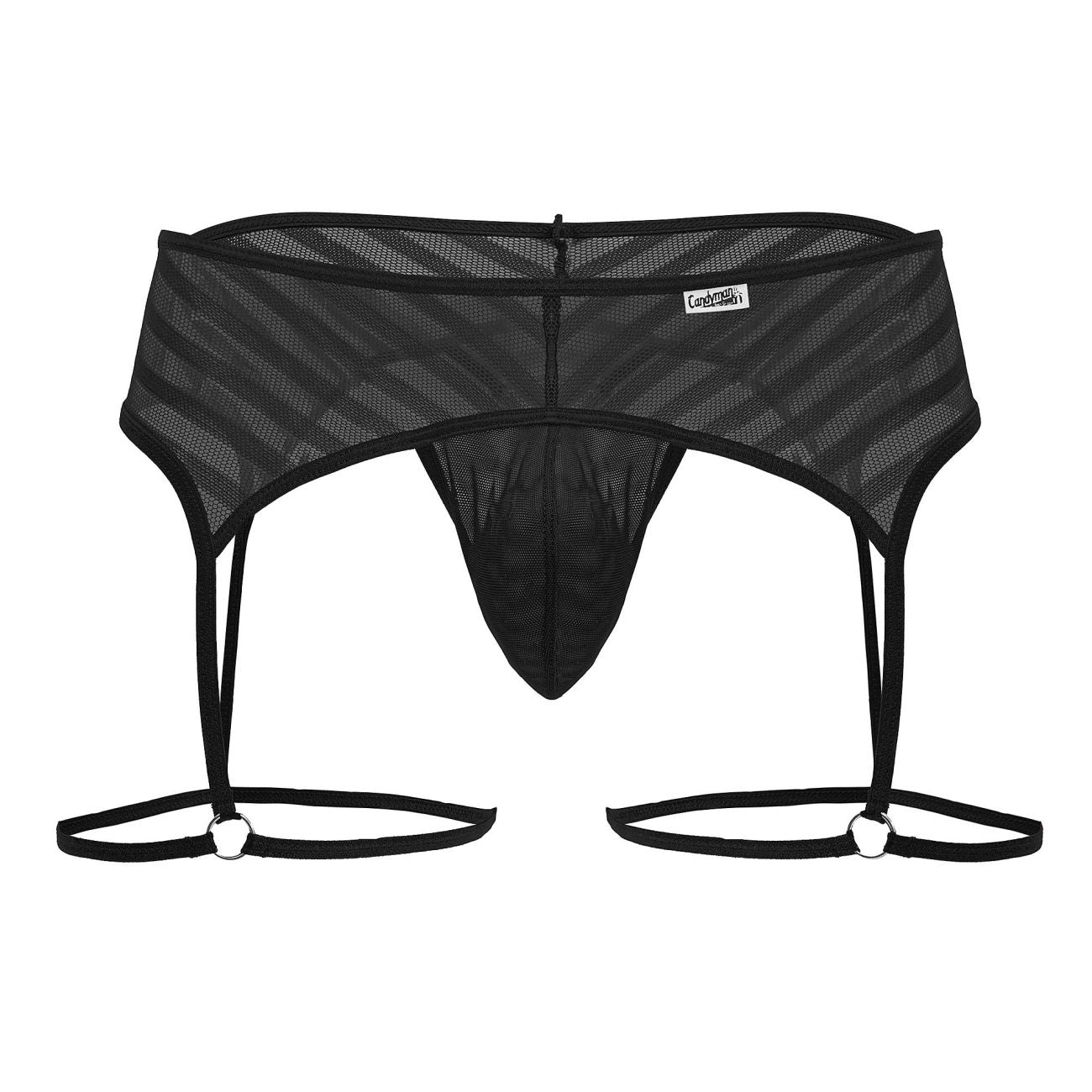 CandyMan 99792 Mesh Garter Thongs Color Black - DealByEthan.gay loves CandyMan
