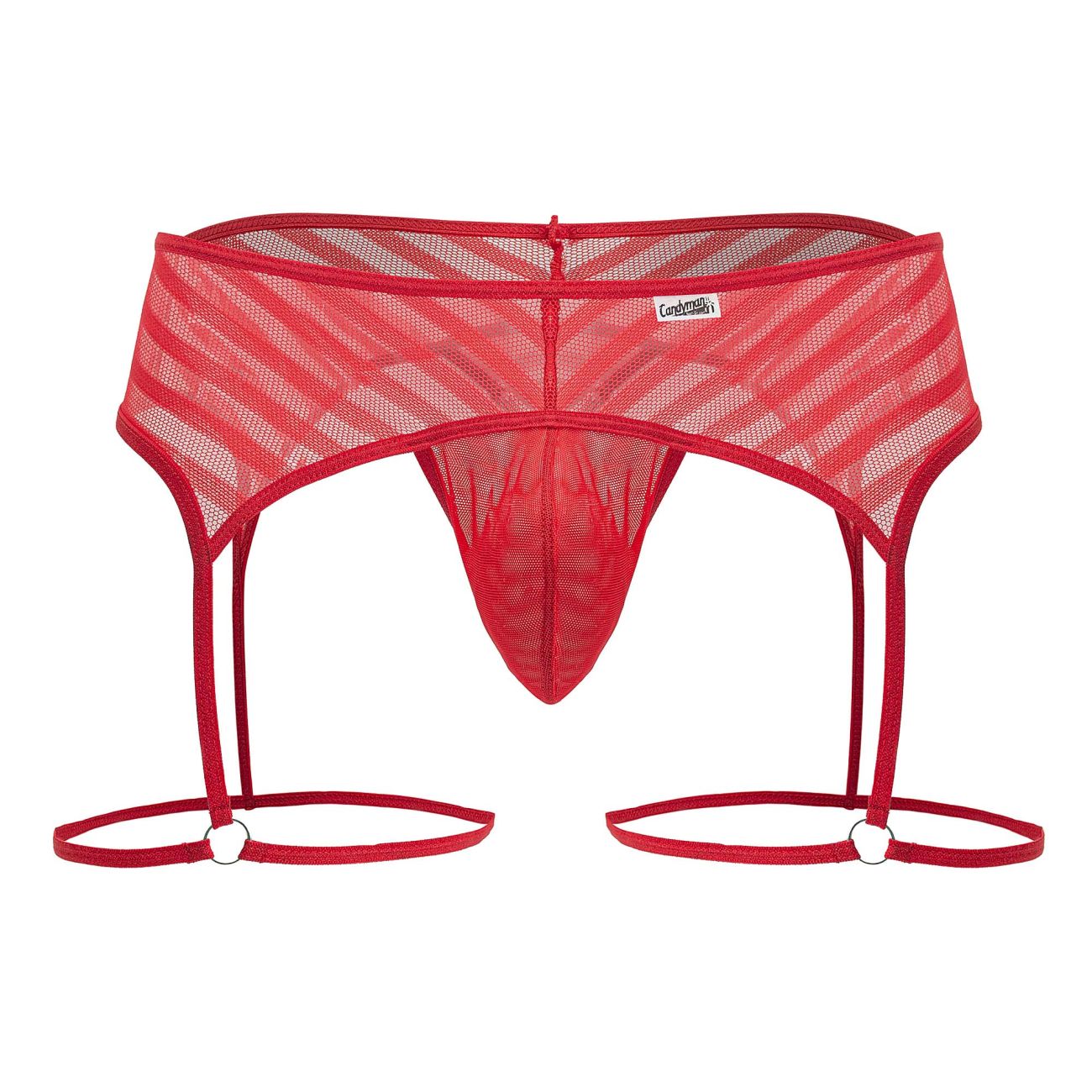 CandyMan 99792 Mesh Garter Thongs Color Red - DealByEthan.gay loves CandyMan