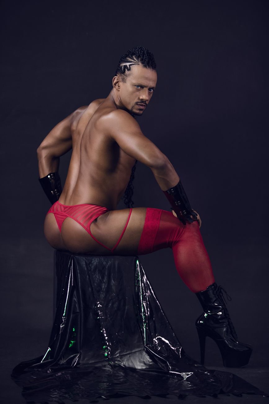 CandyMan 99792 Mesh Garter Thongs Color Red - DealByEthan.gay loves CandyMan