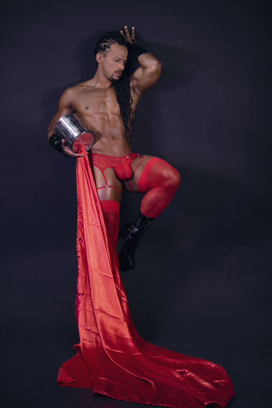 CandyMan 99792 Mesh Garter Thongs Color Red - DealByEthan.gay loves CandyMan