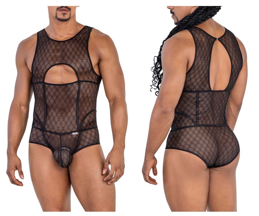 CandyMan 99794 Mesh Bodysuit Color Black - DealByEthan.gay loves CandyMan