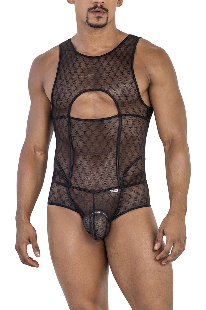 CandyMan 99794 Mesh Bodysuit Color Black - DealByEthan.gay loves CandyMan
