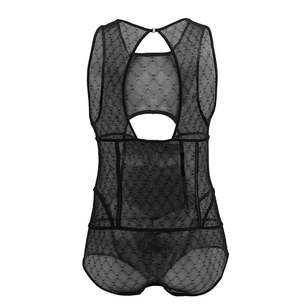 CandyMan 99794 Mesh Bodysuit Color Black - DealByEthan.gay loves CandyMan