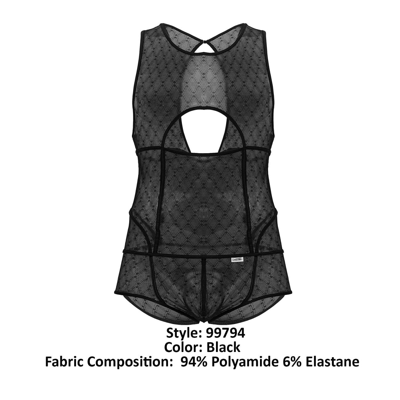 CandyMan 99794 Mesh Bodysuit Color Black - DealByEthan.gay loves CandyMan