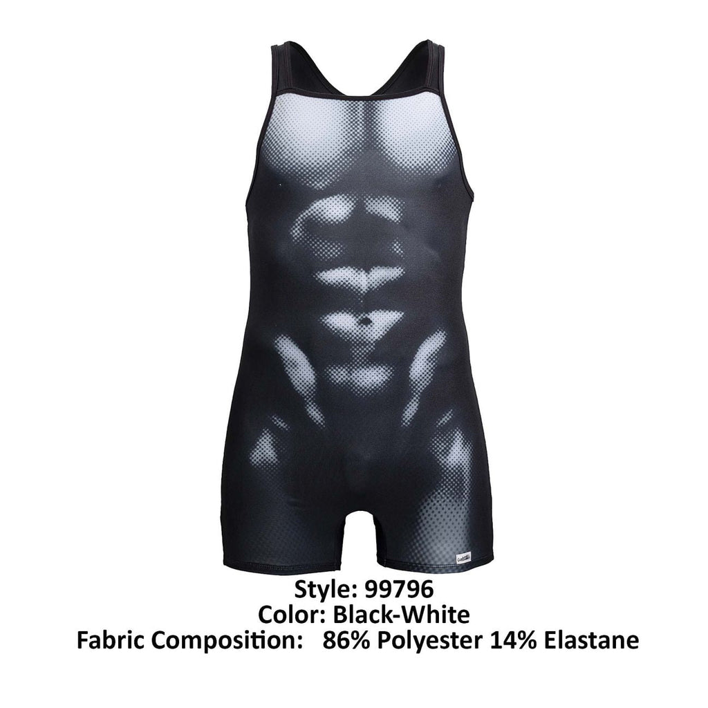 CandyMan 99796 Muscle Onesie Bodysuit Color Black-White - DealByEthan.gay loves CandyMan