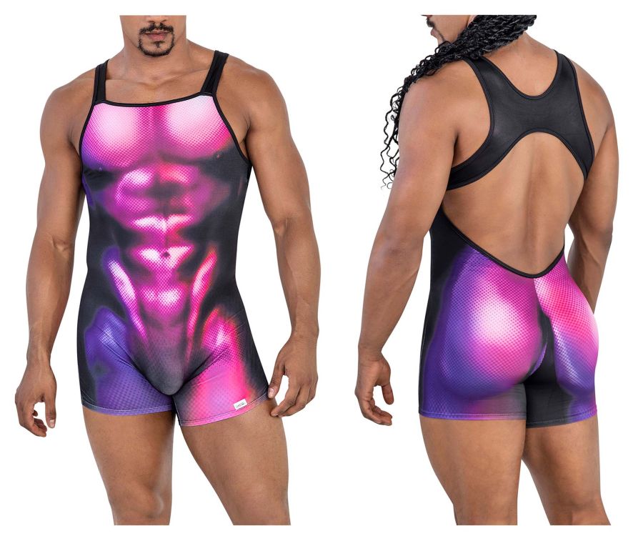 CandyMan 99796 Muscle Onesie Bodysuit Color Magenta - DealByEthan.gay loves CandyMan