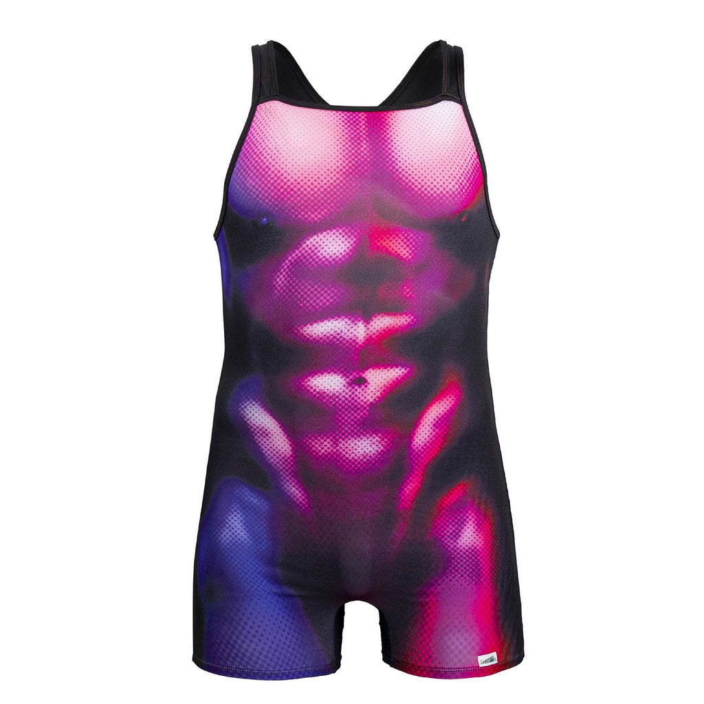 CandyMan 99796 Muscle Onesie Bodysuit Color Magenta - DealByEthan.gay loves CandyMan