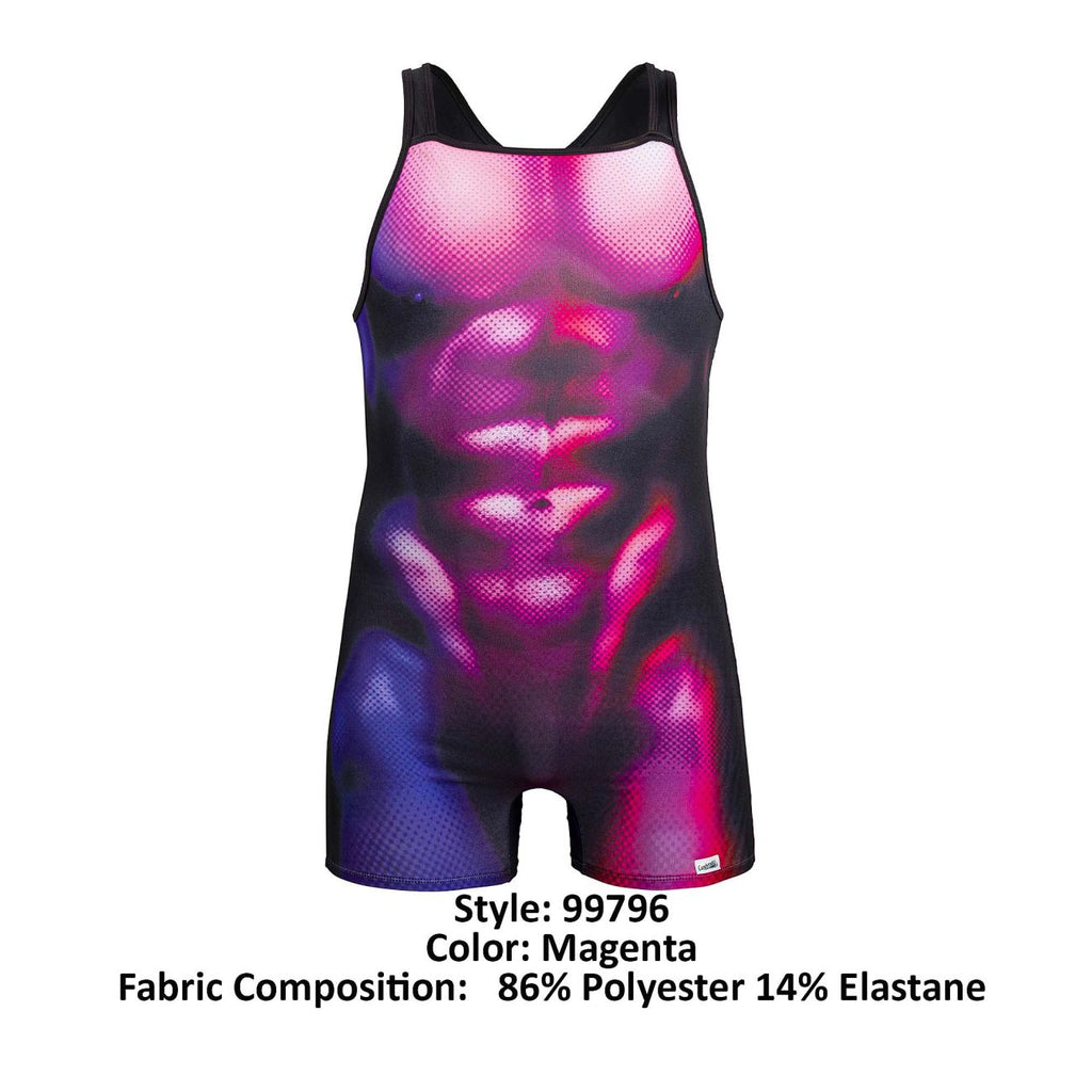 CandyMan 99796 Muscle Onesie Bodysuit Color Magenta - DealByEthan.gay loves CandyMan