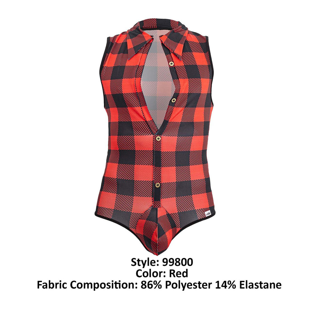 CandyMan 99800 Lumberjack Bodysuit Color Red - DealByEthan.gay loves CandyMan