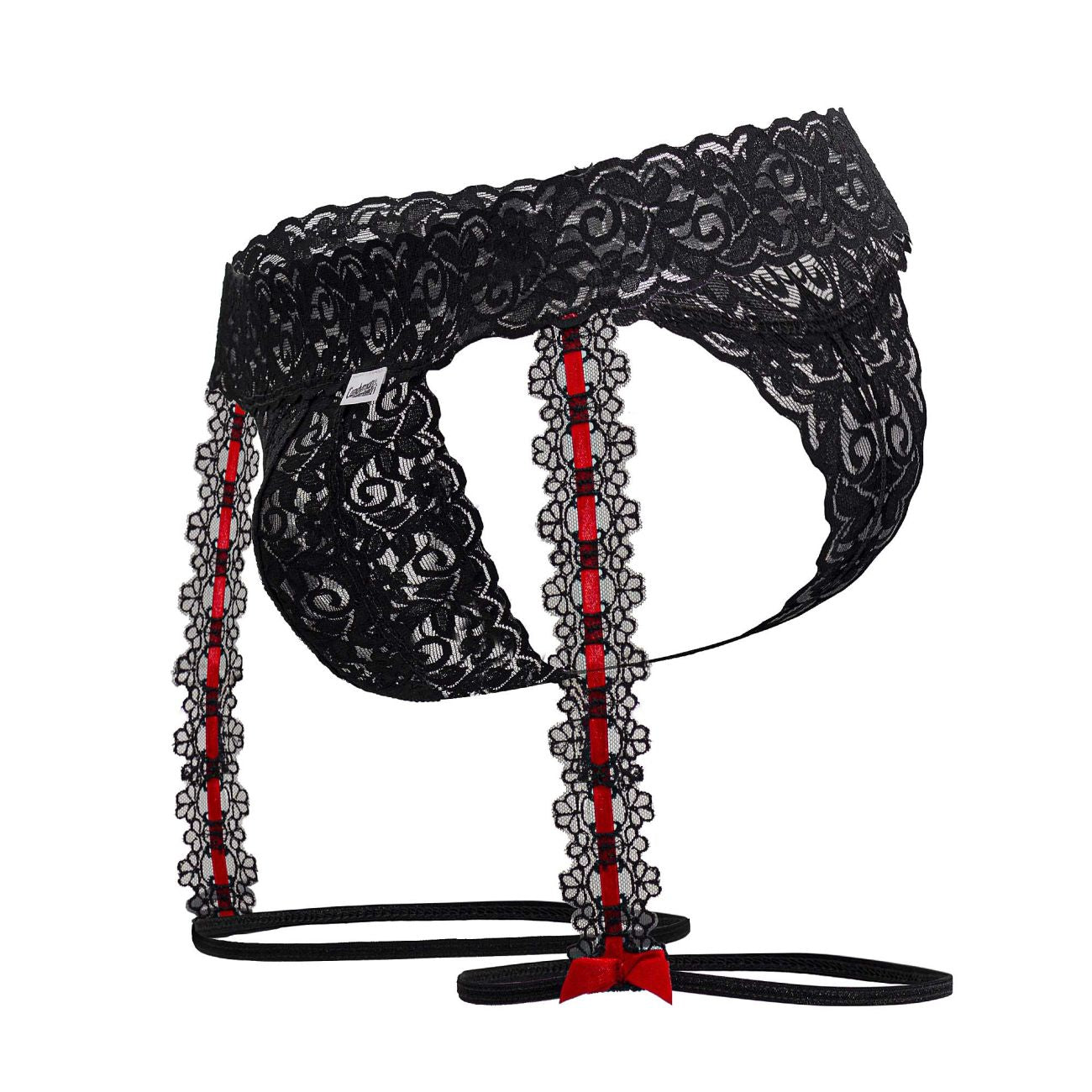 CandyMan 99803 Lace Garter Thongs Color Black - DealByEthan.gay loves CandyMan