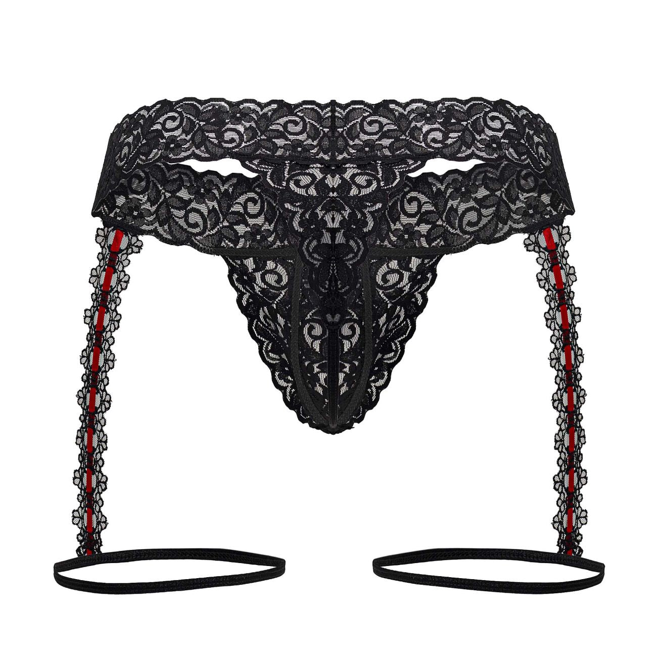 CandyMan 99803 Lace Garter Thongs Color Black - DealByEthan.gay loves CandyMan