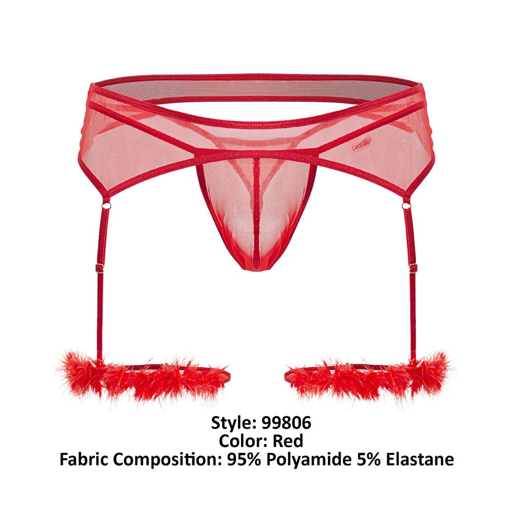 CandyMan 99806 Mesh Garter Outfit Color Red - DealByEthan.gay loves CandyMan