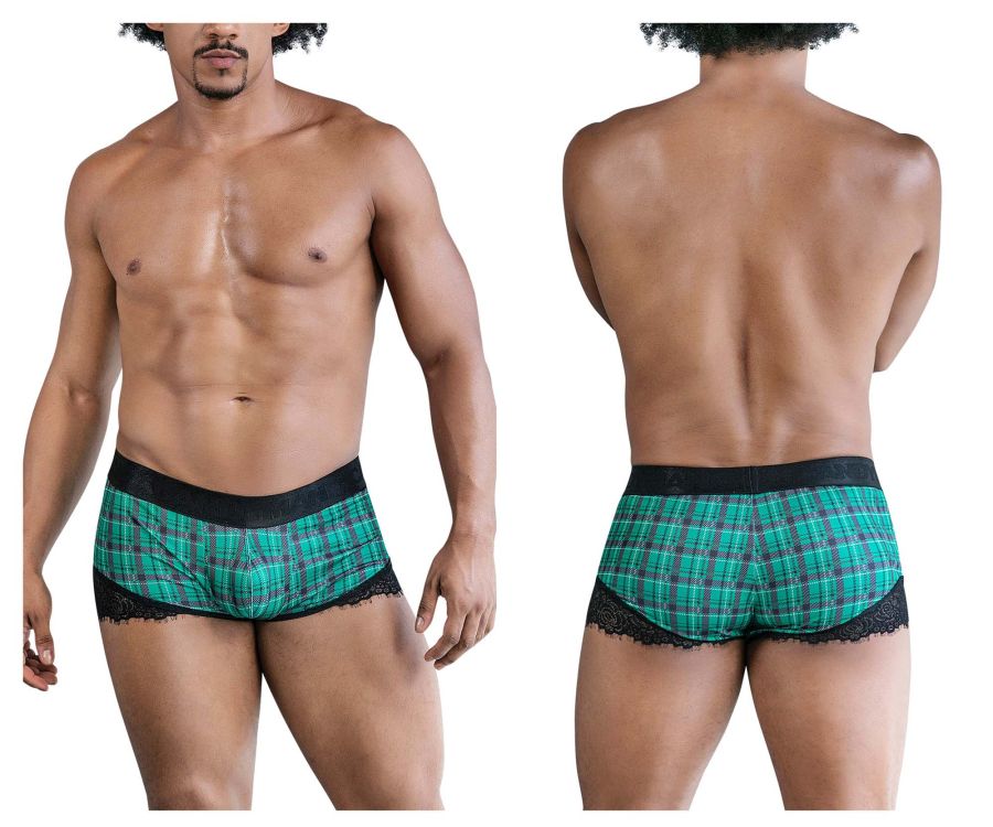 CandyMan 99821 Back to School Trunks Color Green Plaid - DealByEthan.gay loves CandyMan