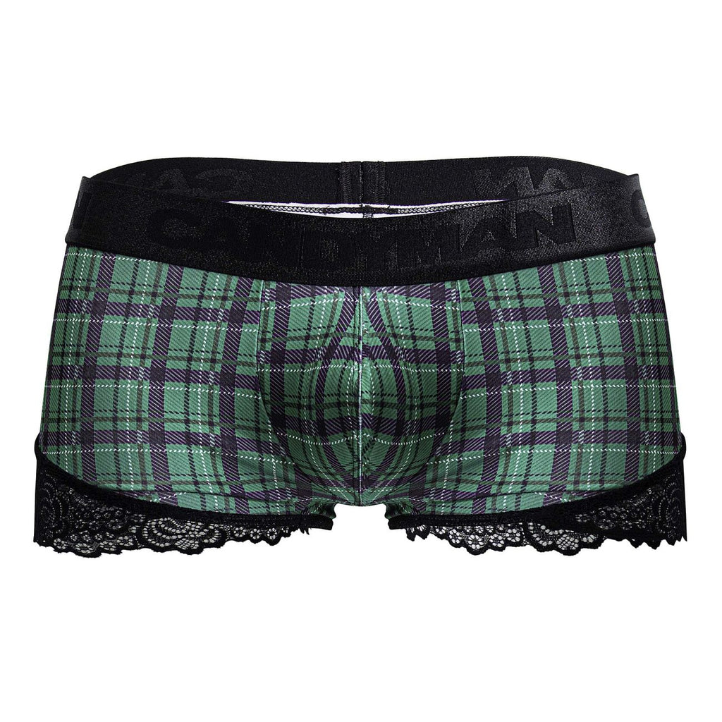 CandyMan 99821 Back to School Trunks Color Green Plaid - DealByEthan.gay loves CandyMan