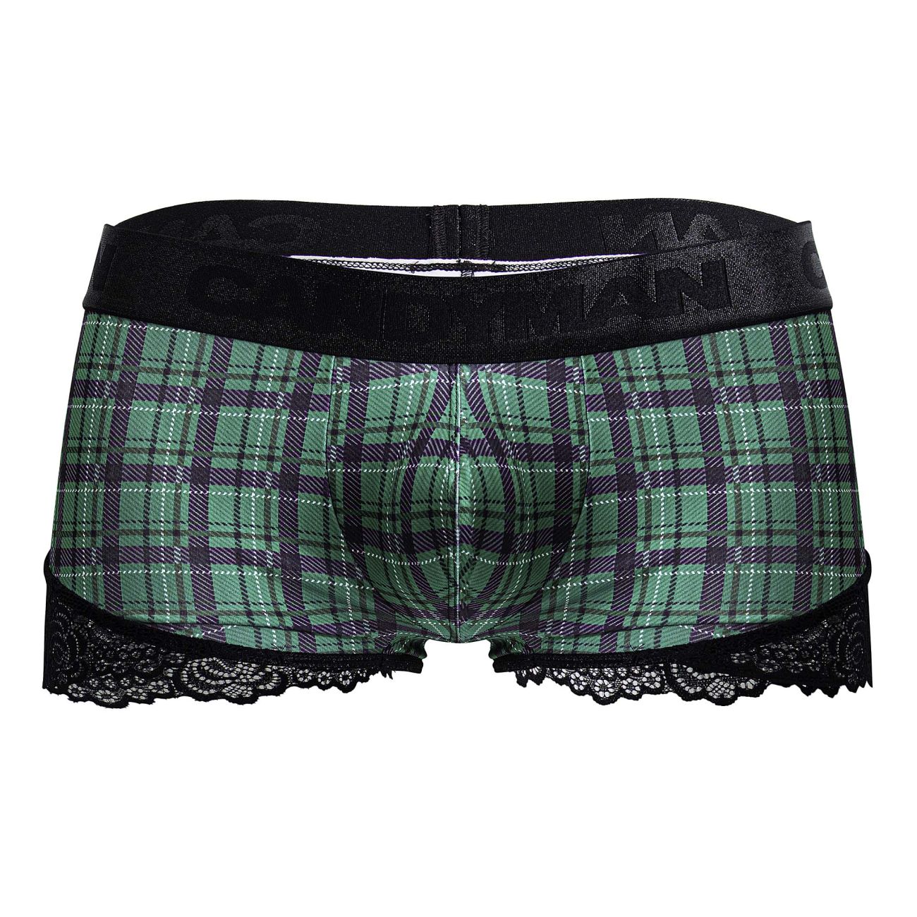 CandyMan 99821 Back to School Trunks Color Green Plaid - DealByEthan.gay loves CandyMan