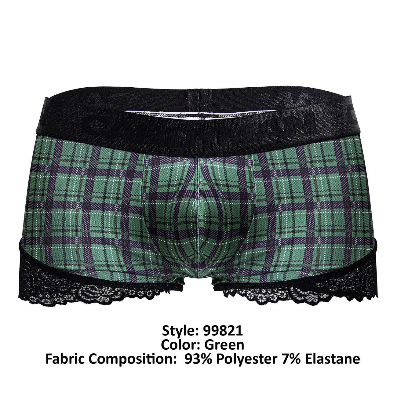 CandyMan 99821 Back to School Trunks Color Green Plaid - DealByEthan.gay loves CandyMan