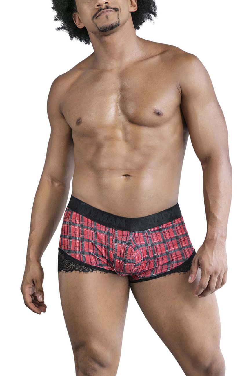 CandyMan 99821 Back to School Trunks Color Red Plaid - DealByEthan.gay loves CandyMan
