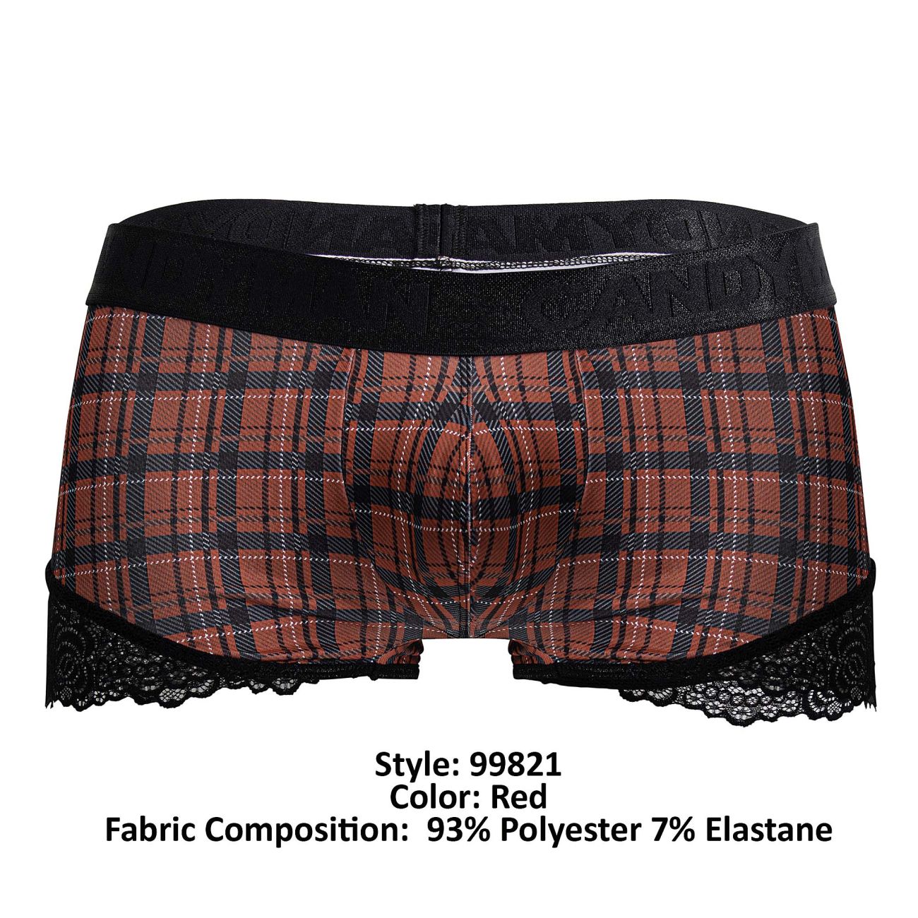CandyMan 99821 Back to School Trunks Color Red Plaid - DealByEthan.gay loves CandyMan