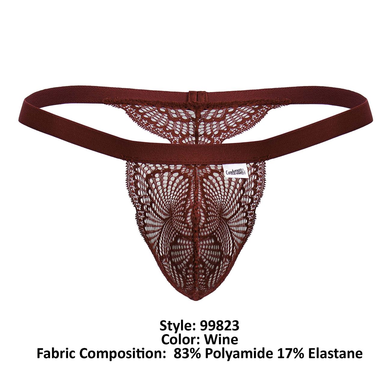 CandyMan 99823 Spitzen-Strings Farbe Wein