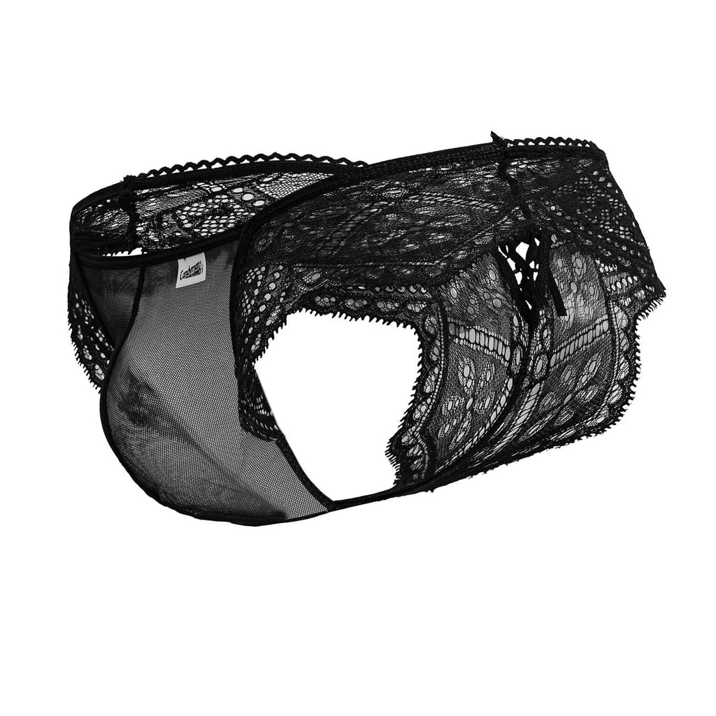 CandyMan 99828 Lace-Mesh Thongs Color Black - DealByEthan.gay loves CandyMan