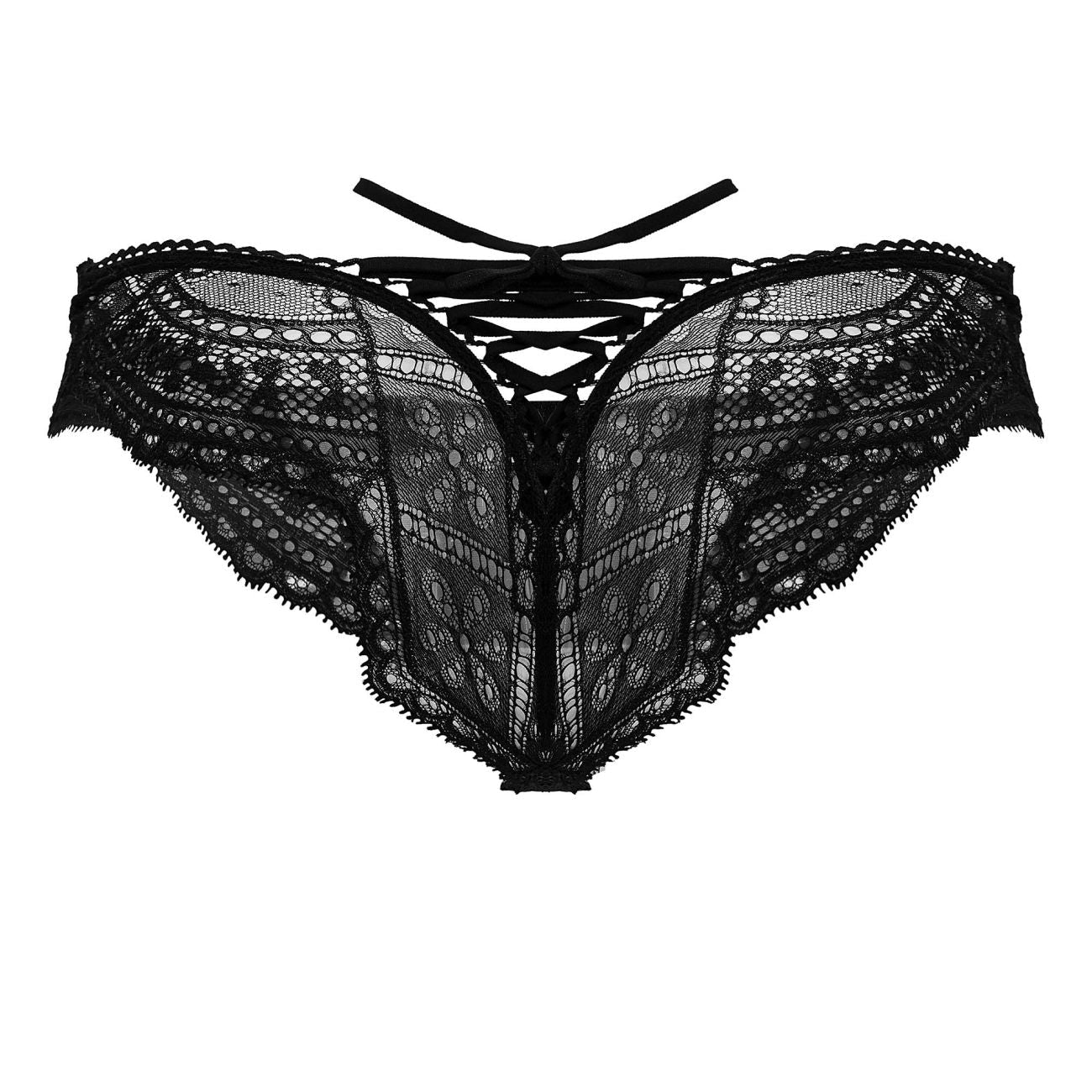 CandyMan 99828 Lace-Mesh Thongs Color Black - DealByEthan.gay loves CandyMan