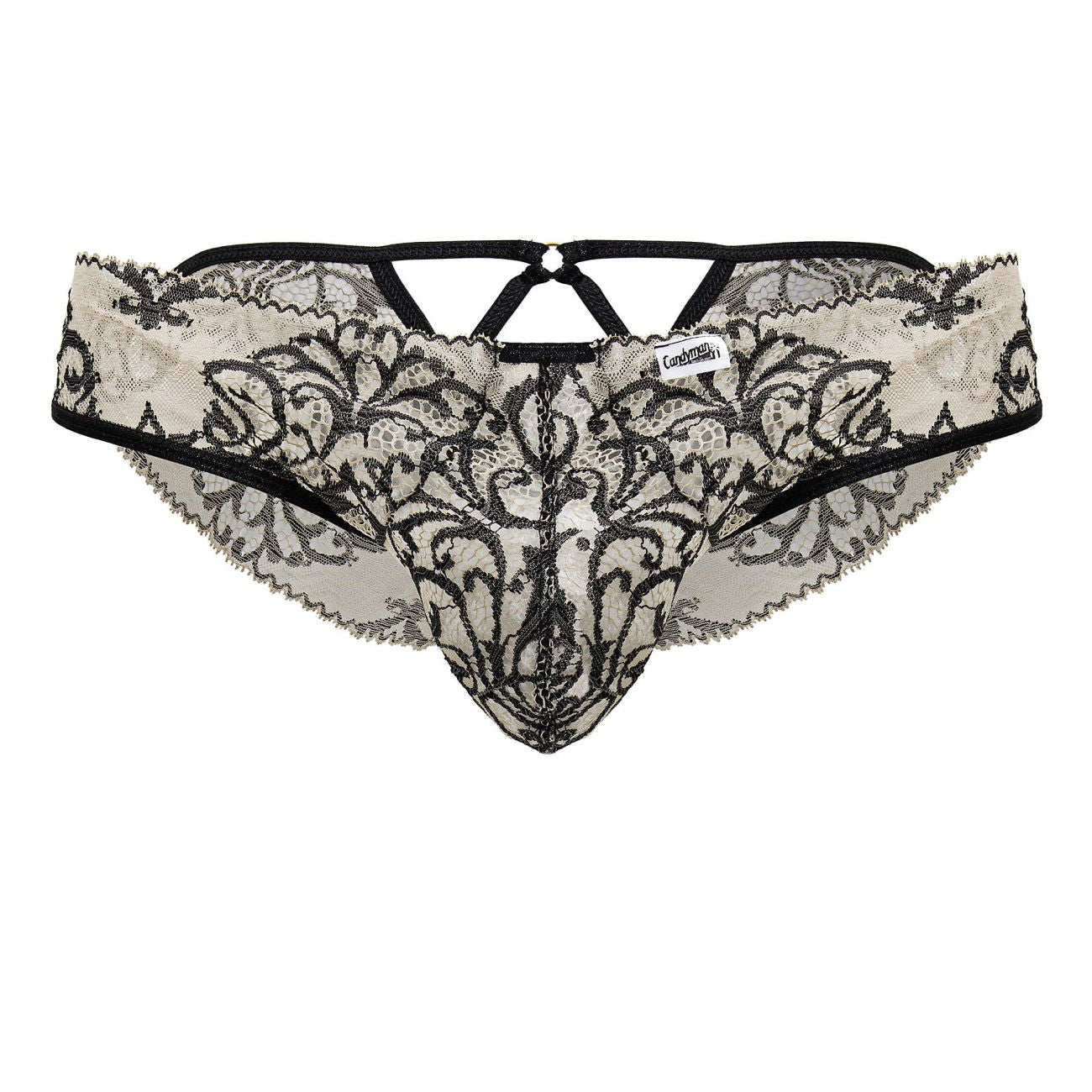 CandyMan 99830 Spitzenslip Farbe Nude-Schwarz