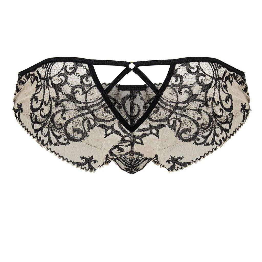 CandyMan 99830 Spitzenslip Farbe Nude-Schwarz