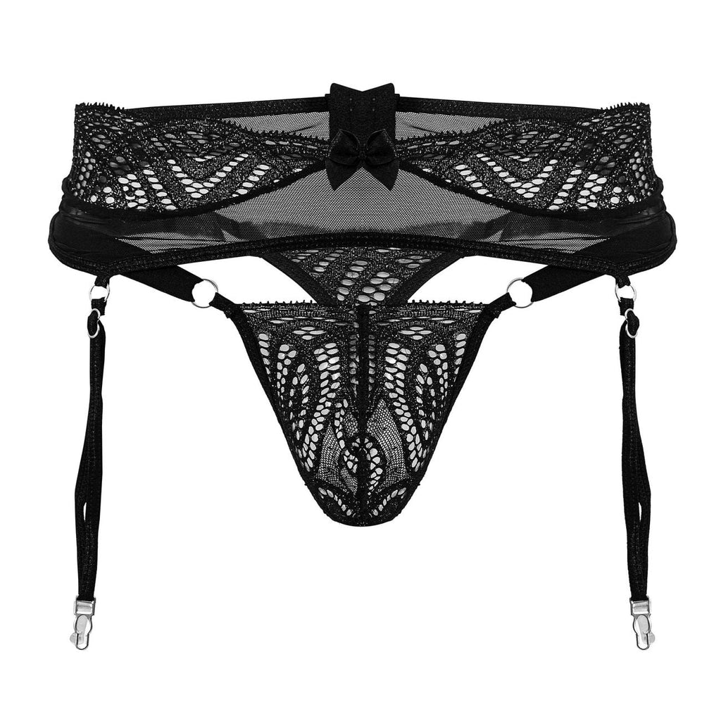 CandyMan 99837 Lace-Garter Outfit Color Black - DealByEthan.gay loves CandyMan