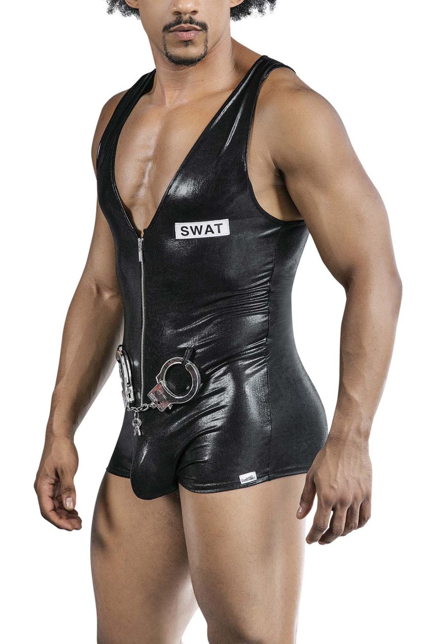 CandyMan 99844 Police Bodysuit Color Black - DealByEthan.gay loves CandyMan
