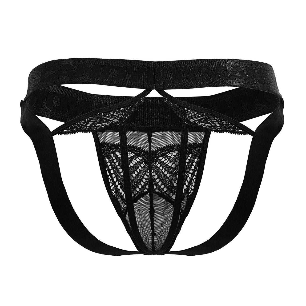 CandyMan 99849 Lace-Mesh Thongs Color Black - DealByEthan.gay loves CandyMan